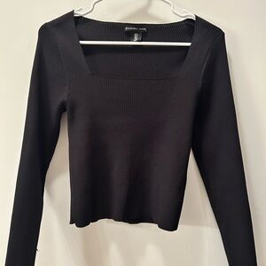 Sincerely Jules Black Ribbed Long Sleeve Top